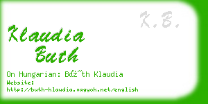 klaudia buth business card